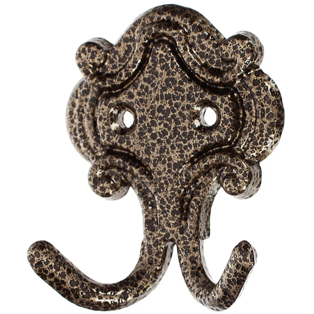 Крючок КМ-4 двухрожковый цвет состаренная бронза ЛЕВША STLM-2072942