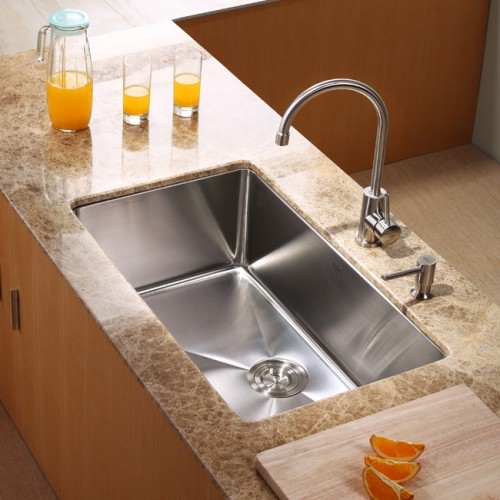 KHU100-30-KPF2160-SD20 Накладная раковина на столешницу  прямоугольная Krausru  - Вид №8