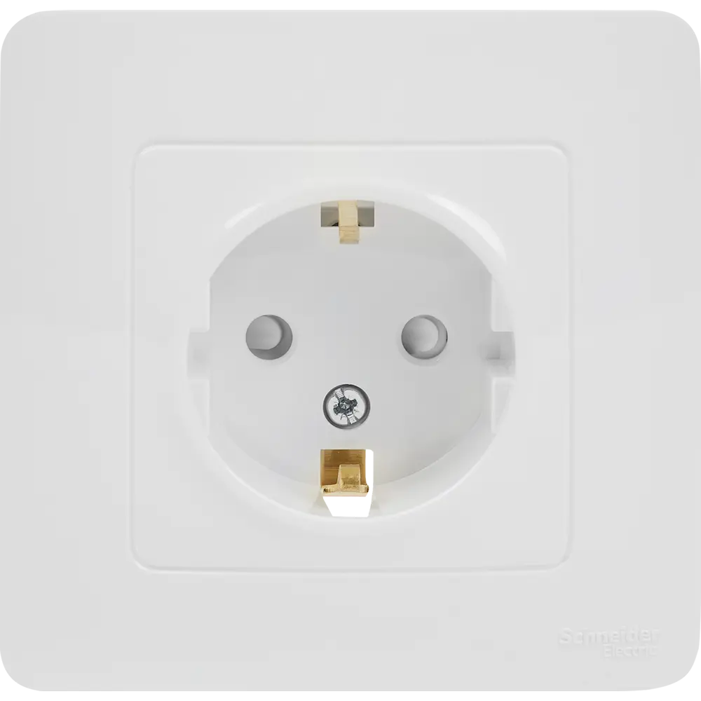 Розетка встраиваемая Systeme Electric Blanca с заземлением со шторками цвет белый STLM-2160464