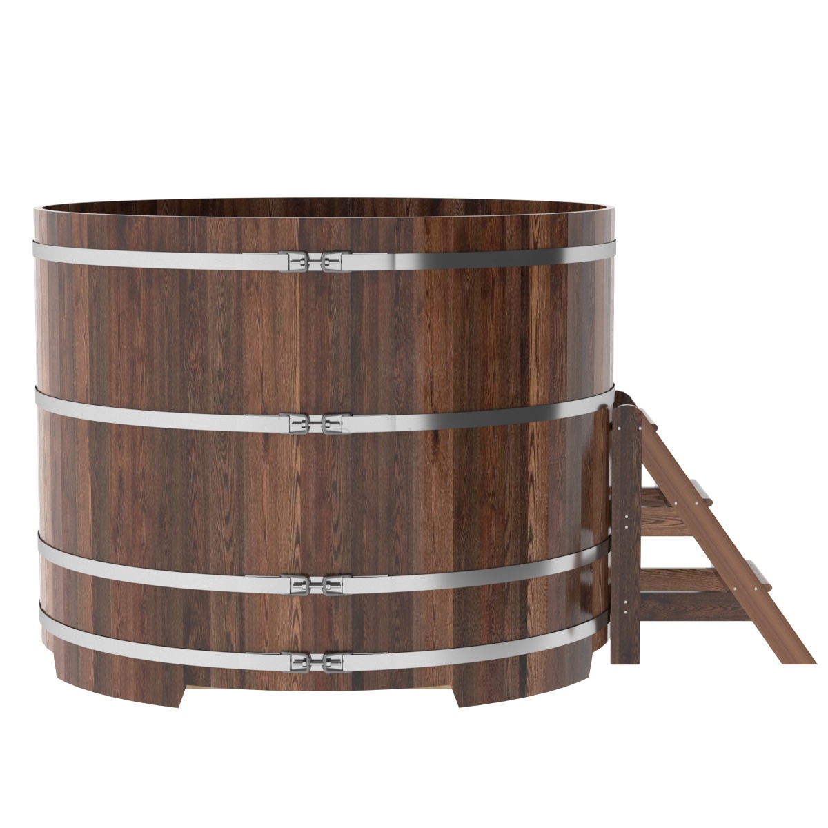 1219 Купель круглая из лиственницы d=1,80х1,4 морёная премиум Alyarus  - Вид №2