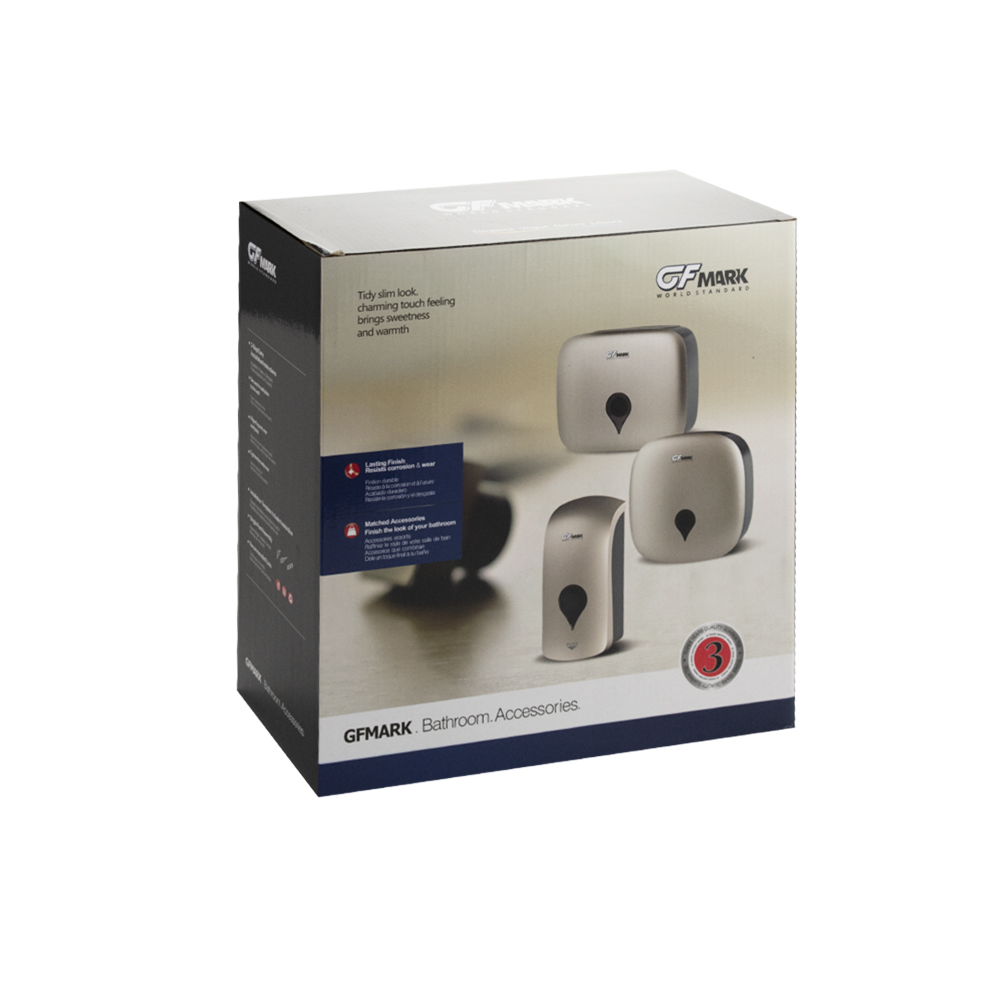 GFmark - Диспенсер для туалетной бумаги - барабан, ПРЕМИУМ, пластиковый, БЕЛЫЙ с ЗЕРКАЛОМ, с ключом, код: 918  - Вид №8