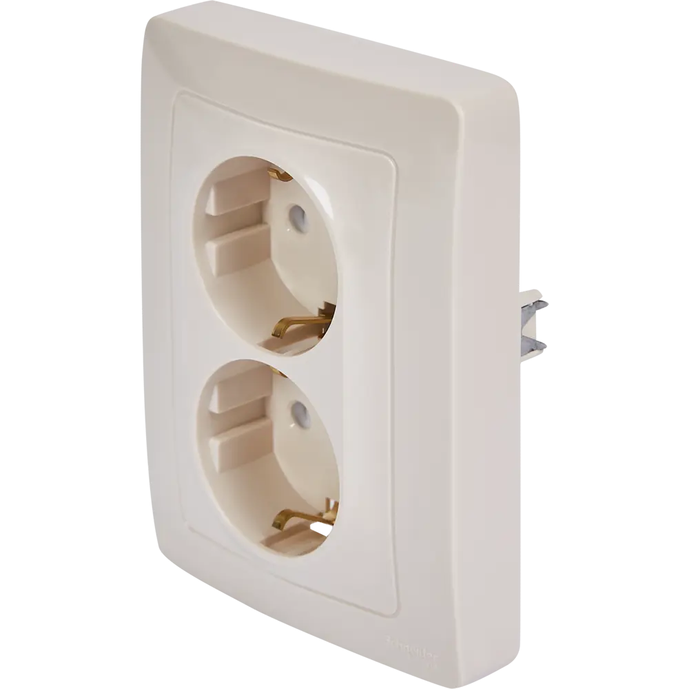 Розетка двойная встраиваемая Systeme Electric Blanca с заземлением со шторками цвет бежевый 86728850 STLM-2210853 - Вид №1