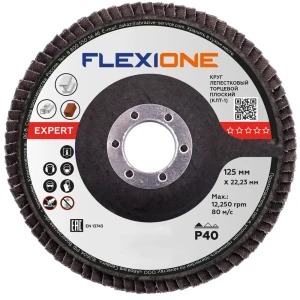 Круг лепестковый торцевой КЛТ1 по стали Flexione Р40 125x22.2 мм