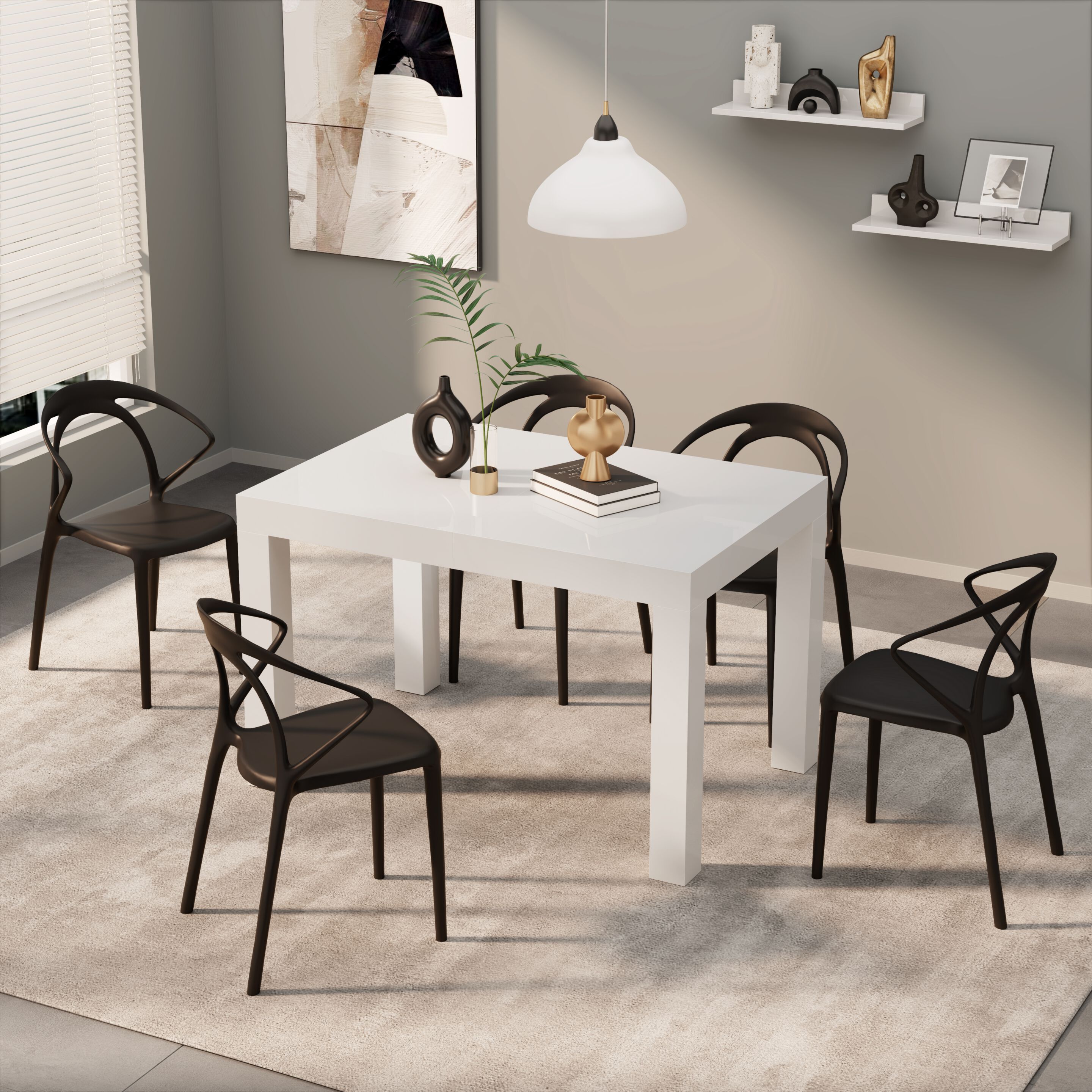 Выдвижной прямоугольный обеденный стол из меламиновой ткани Mobili Fiver First ARCH-00116162 - Вид №3