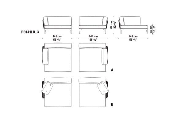 Ткань сад шезлонг B&B Italia Outdoor смородина ARCH-00129476 - Вид №8
