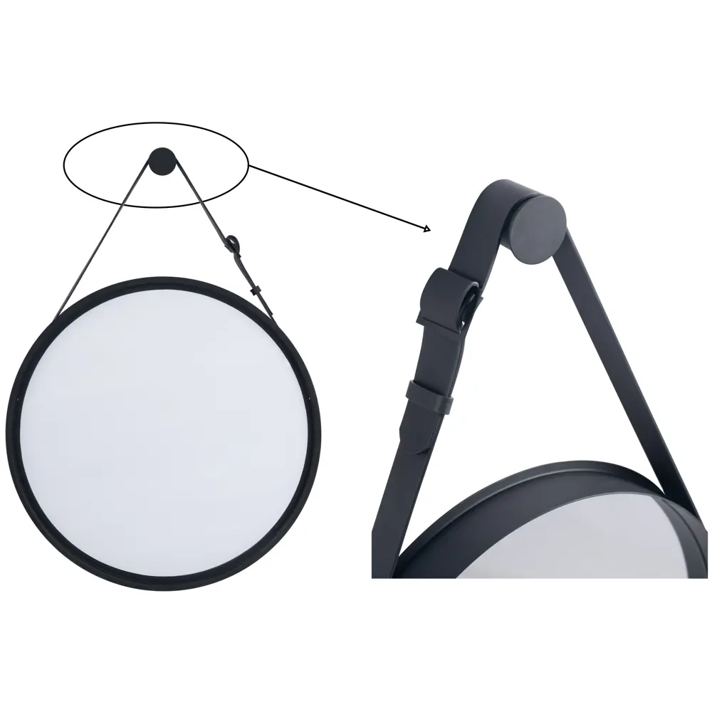 INSPIRE Barbier Black — круглое зеркало с ременной рамой 57 см 86484794 STLM-0833350 - Вид №3