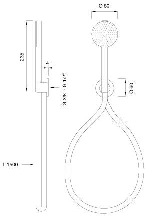 Ceadesign Настенный ручной душ из нержавеющей стали с гибким Free ideas Fre 192 - Вид №1