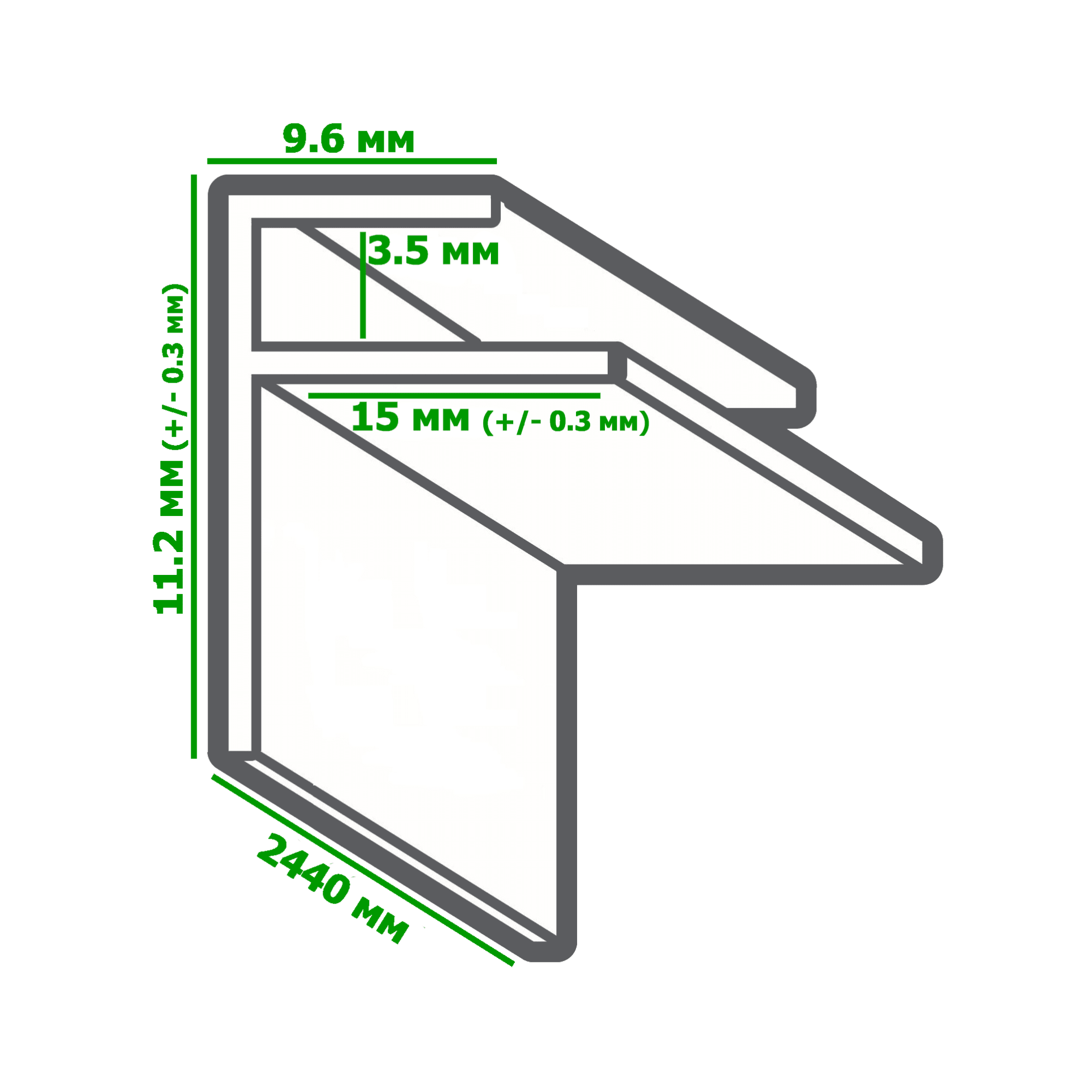 10150942 Угол ПВХ наружный 2440 мм, цвет белый Santreyd STLM-0000297 - Вид №2