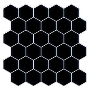 Наклейка декоративная 3D мозаика Черные соты 25x25 см 87087953 STLM-2123947
