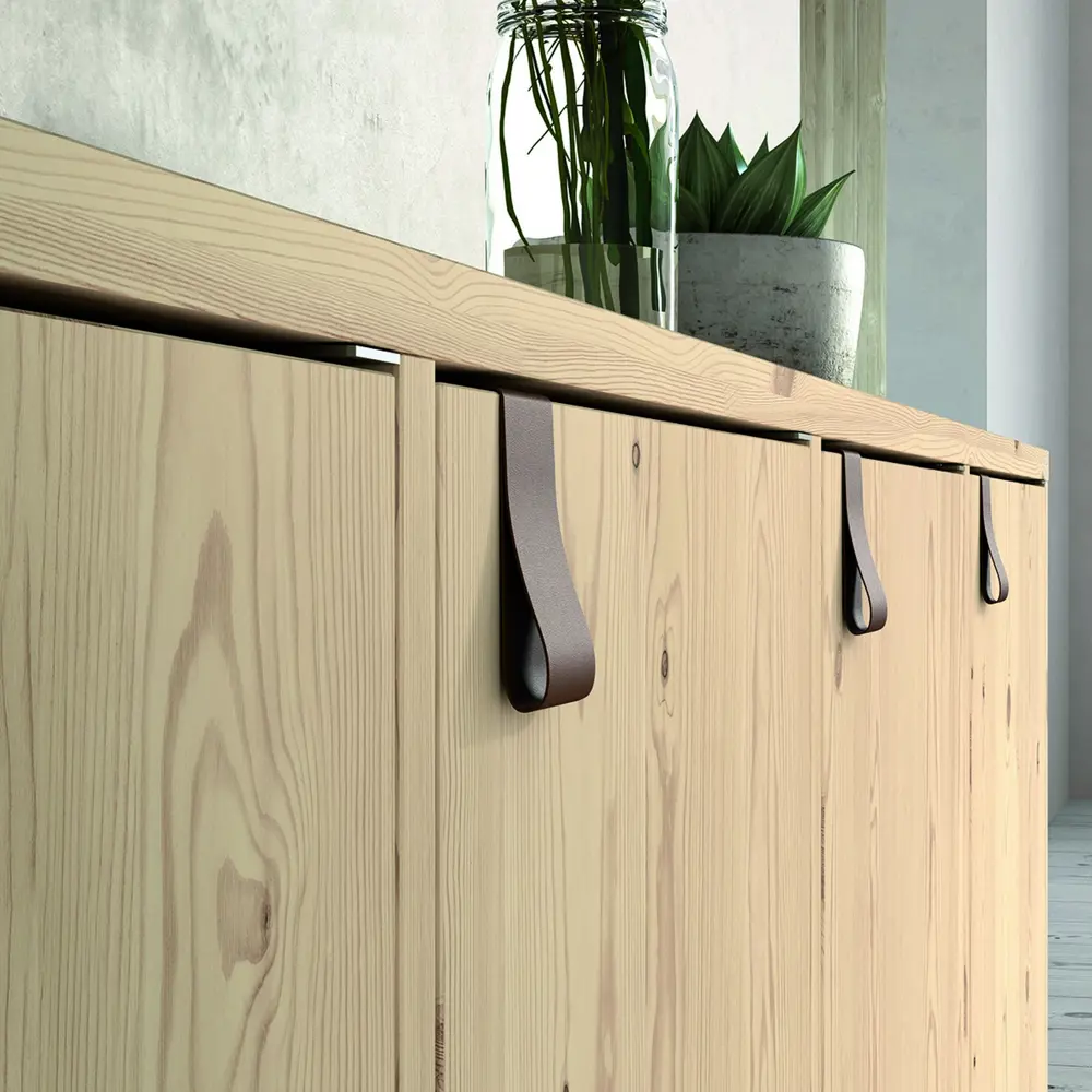 Ручка-скоба Spaceo KUB кожаная STLM-2106208 - Вид №5