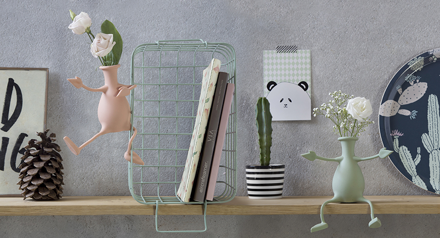 PE557 Ваза для цветов с гибкими ручками florino персиковая Peleg Design  - Вид №5