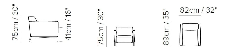 Кожаное кресло с подлокотниками Natuzzi Italia стрейч ARCH-00151376 - Вид №2