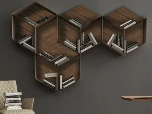 Tonin Casa Модульный подвесной книжный шкаф из ореха  T6476