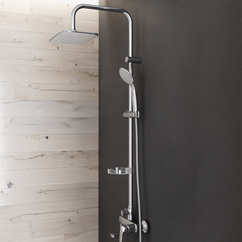 974230000 душ система cо смесителем и изливом: верх. душ 260*190 ручн. душ d 100 мм 1 Damixa Palace Evo  - Вид №5