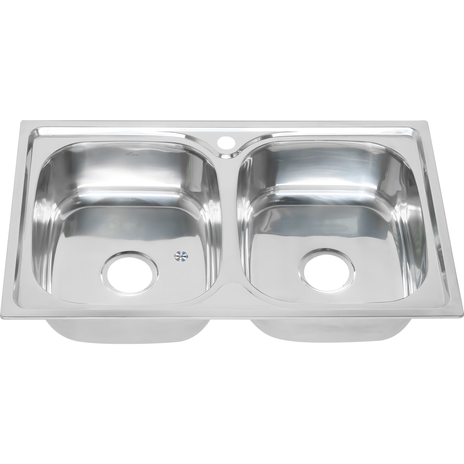 Мойка 8148S MELANA 0,6/180 2-я чаша врезная прямоугольная с сифоном (040 t *8) 040 t (*8)