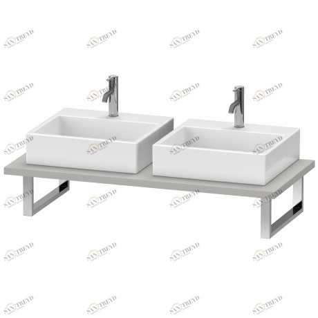 LC105C00707 Консоль для накладной и встраиваемой сверху раковины компакт, Толщина консоли 30 мм L-Cube #LC105C 480 мм Бетонно-серый матовый декор Duravit