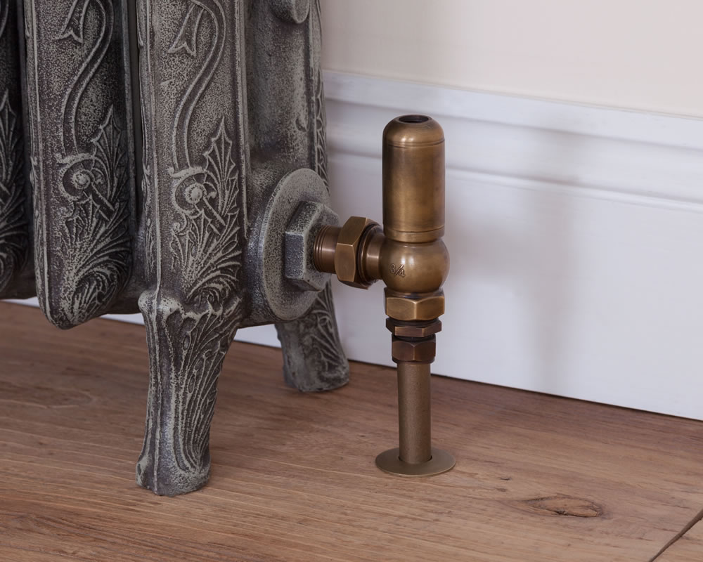 HAN017 Впускной ручной радиаторный клапан Daisy Wheel 15 мм (античная латунь) Сarronheating  - Вид №3