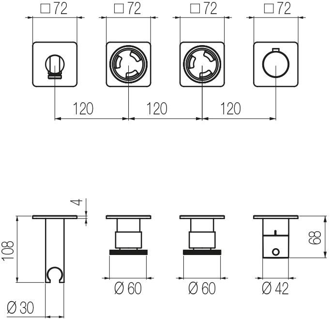 GEDA Смеситель для душа с ручным душем Tibò Gpo51 Santreyd - Вид №1