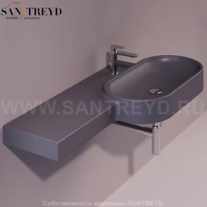 FL22ANTRACITEMATT Подвесная раковина настенная овальная Simas Flow черная