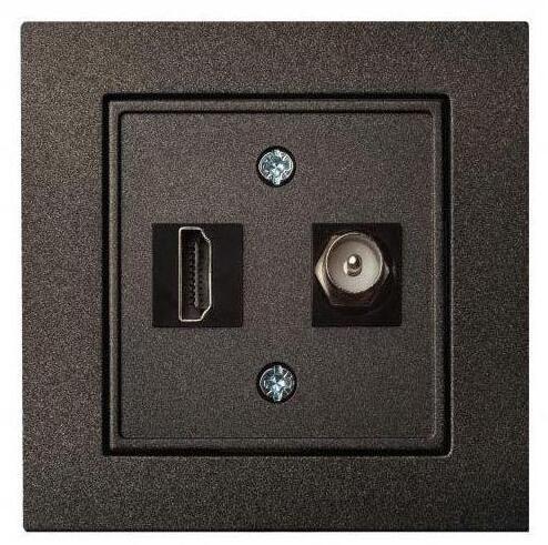 28-1132 Розетка HDMI/TV оконечная Liregus Epsilon антрацит