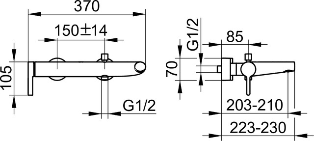 51520130100 Однорычажный смеситель для ванны DN 15 KEUCO Edition 400 - Вид №2