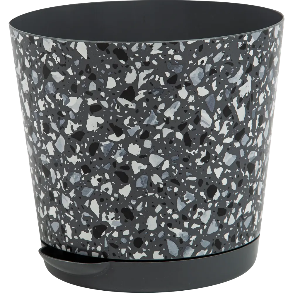 Горшок для цветов Stone Flower ø12 h11 см v0.75 л пластик черный Santreyd STLM-2047083