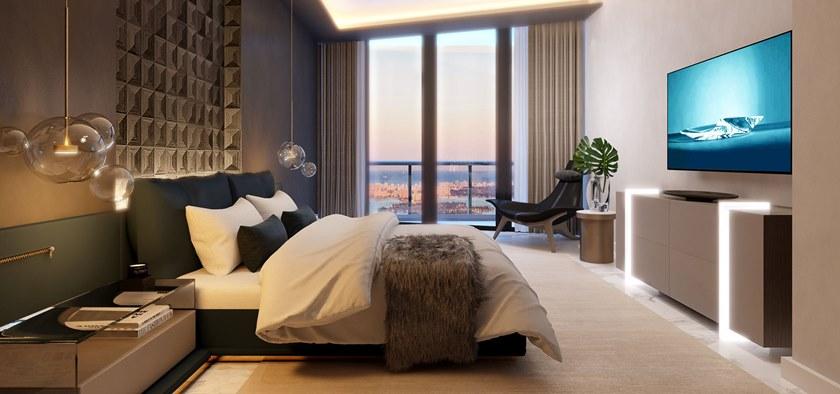 MORADA Кожаная кровать King size со встроенными прикроватными тумбочками Lampo Lampo bedfs - Вид №6