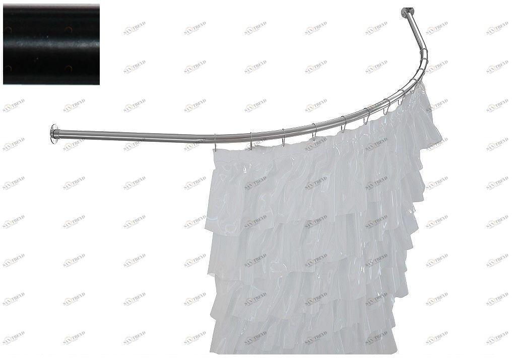 Карниз для ванны Aquanet Graciosa полукруглый 150x90 черный 00241513