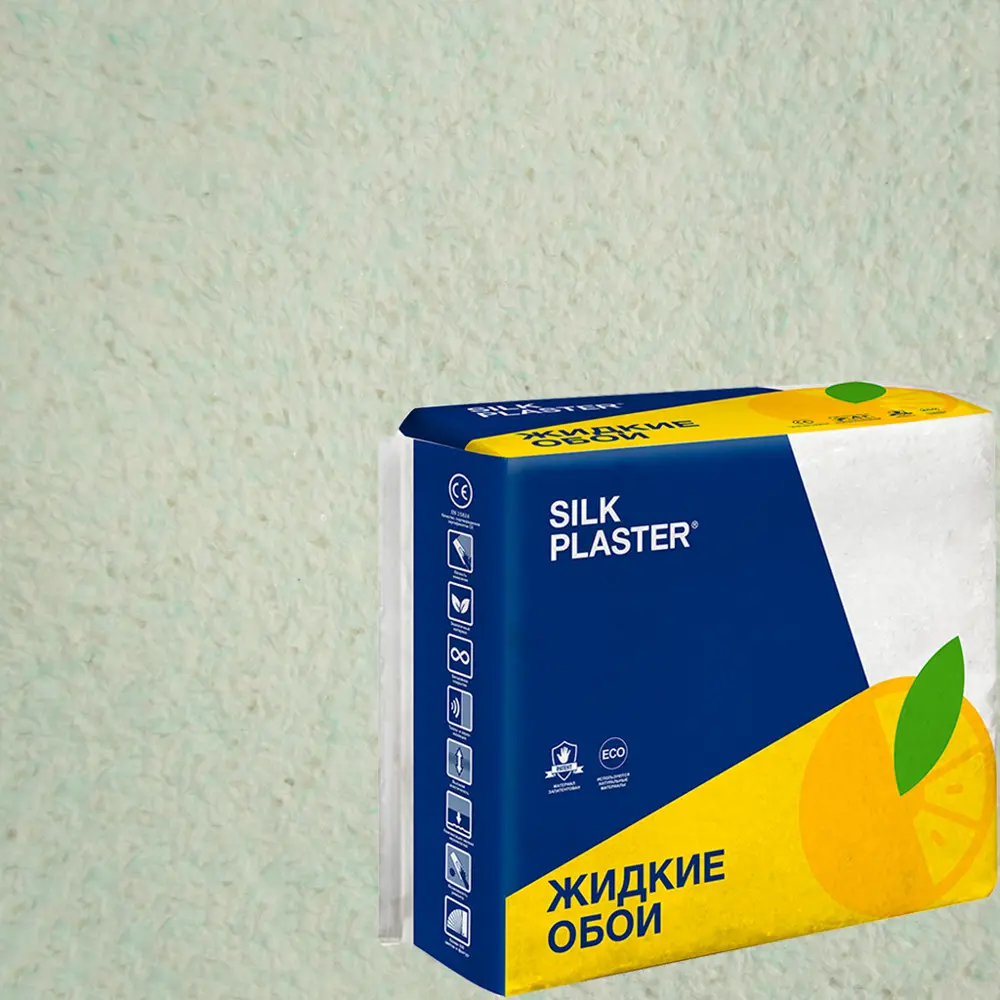 82736058 Жидкие обои Silk Plaster Absolute А103 0.87 кг цвет бело-зеленый STLM-0035084