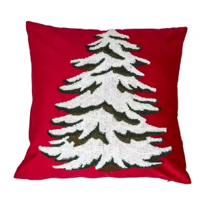 Декоративная подушка LINEN WAY Елочка 45×45 см красная 89434263