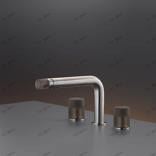 три отверстия смеситель с поворотным носиком для фонтанирует потока H. 220 мм. Цветные TechnoGel® ручки  UDT15 CEADESIGN 