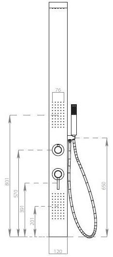 GEDY Настенная многофункциональная душевая стойка с водопадной струей sun-id-1477627 - Вид №2