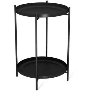 Столик кофейный Sheffilton Валли с двумя подносами круглый 38x38x52 см черный