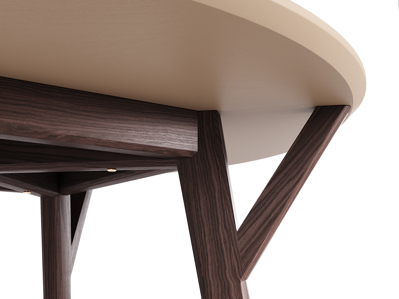 Обеденный стол круглый темный дуб, бежевый 102 см Circle THE IDEA  210010 Коричневый  - Вид №1