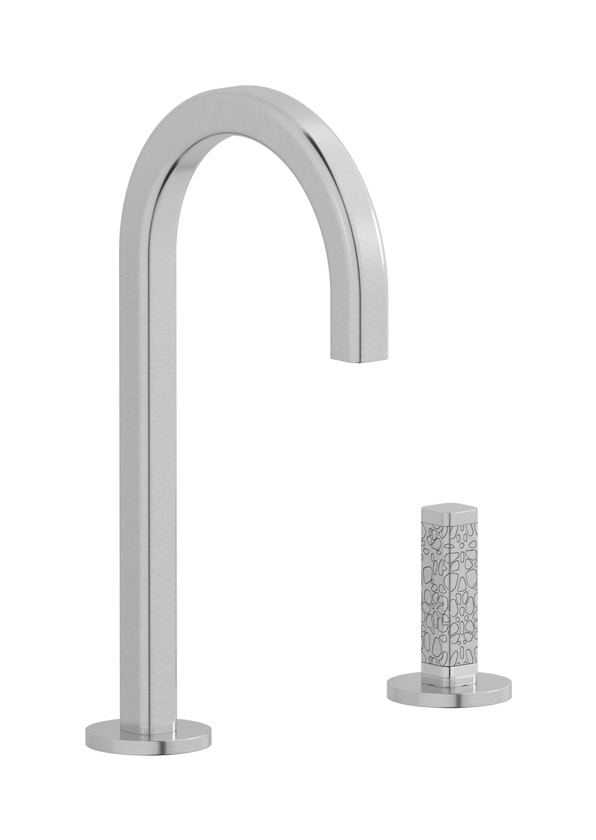 Смеситель для раковины на 2 отверстия WE ARE IB ei394ss_4 Brushed Nickel Elio