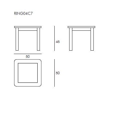 Квадратный стол из тикового дерева Il Giardino di Legno кольцо ARCH-00063324 - Вид №1