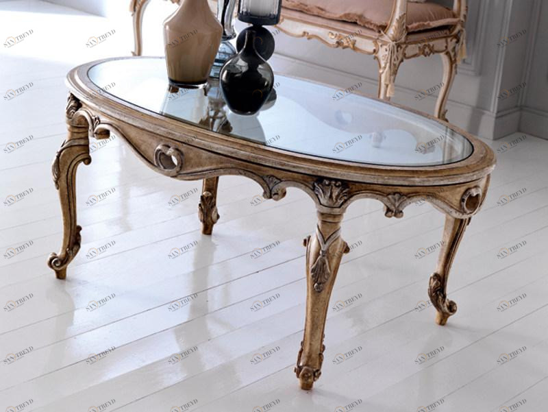 Grifoni Silvano Низкий овальный журнальный столик в классическом стиле для гостиной sun-id-1418969