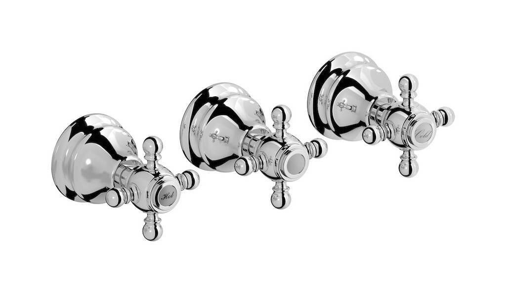 Встроенный смеситель для душа на 3 отверстия с двухходовым дивертером WE ARE IB hr410cc Chrome Hermes