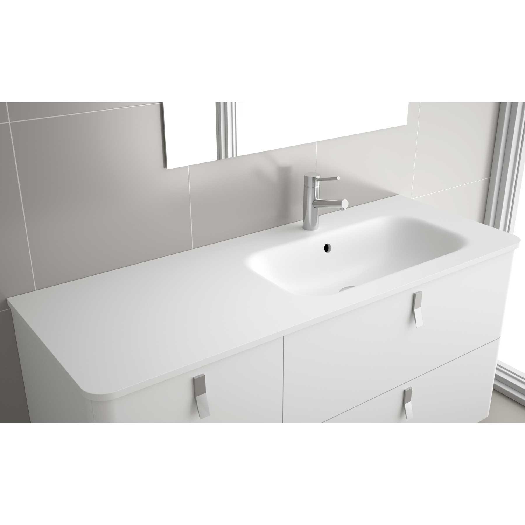 24544 SALGAR Раковина UNIIQ 905 Тумба слева MATT MINERALSOLID 905 x 15 x 460 мм 