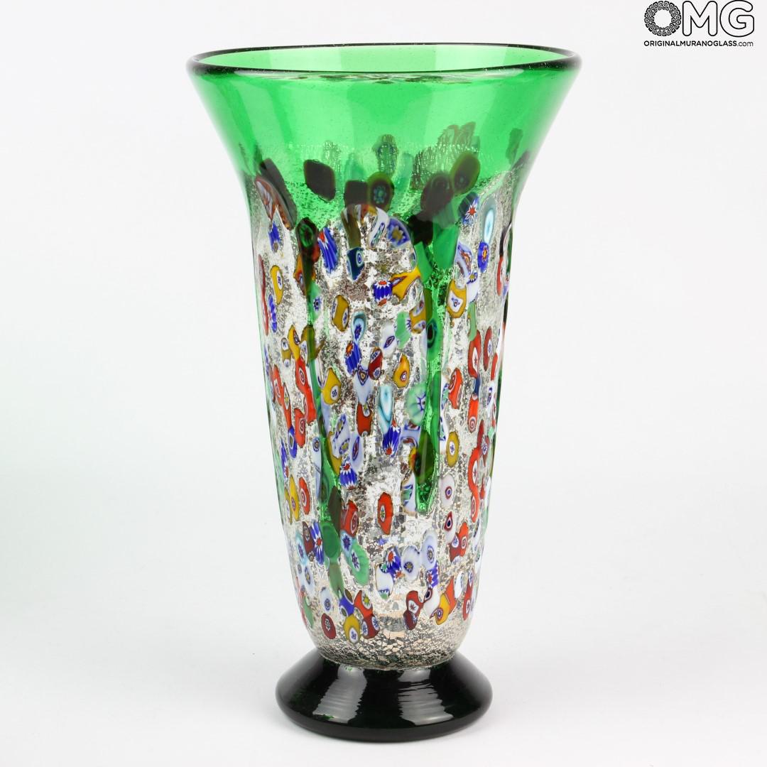 2160 ORIGINALMURANOGLASS Ваза Зелёный плющ из муранского стекла 14 см  - Вид №1