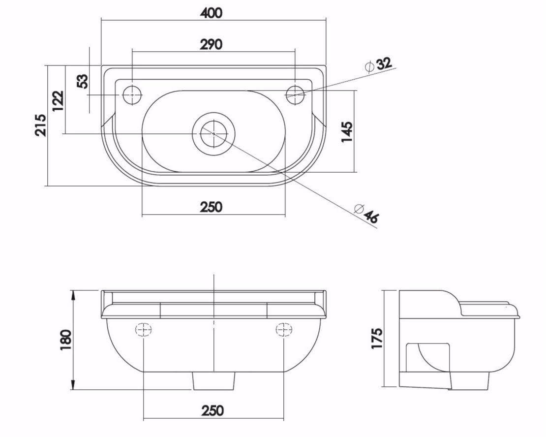 Подвесная раковина настенная овальная Gentry Home VICTORIAN белая sun-id-1366270 - Вид №1