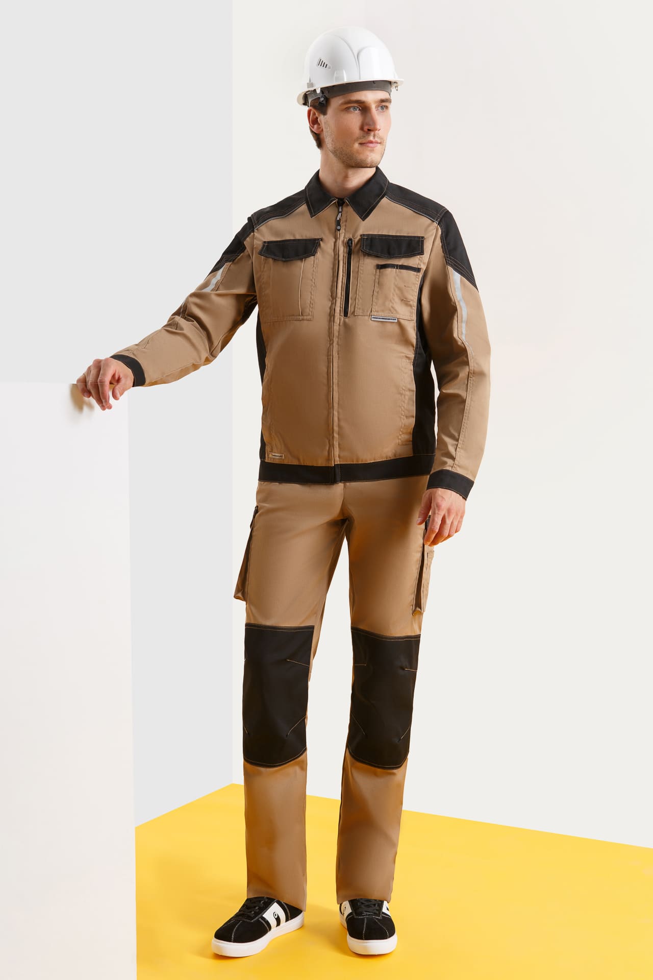 70072 Костюм  NEW бежевый с черным STATUS  Летняя спецодежда  размер 64-66/170-176  - Вид №6