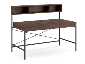 Прямоугольный деревянный стол с ящиками с полками