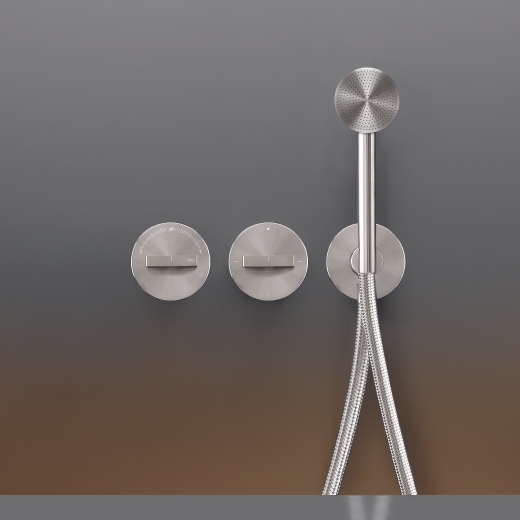 Настенный термостатический смеситель набор для ванной / душем с системой Acqua Stop, 2/3 ходовой переключающий и круглый душ рука Ø 65 мм  BAR69Y CEADESIGN  - Вид №1