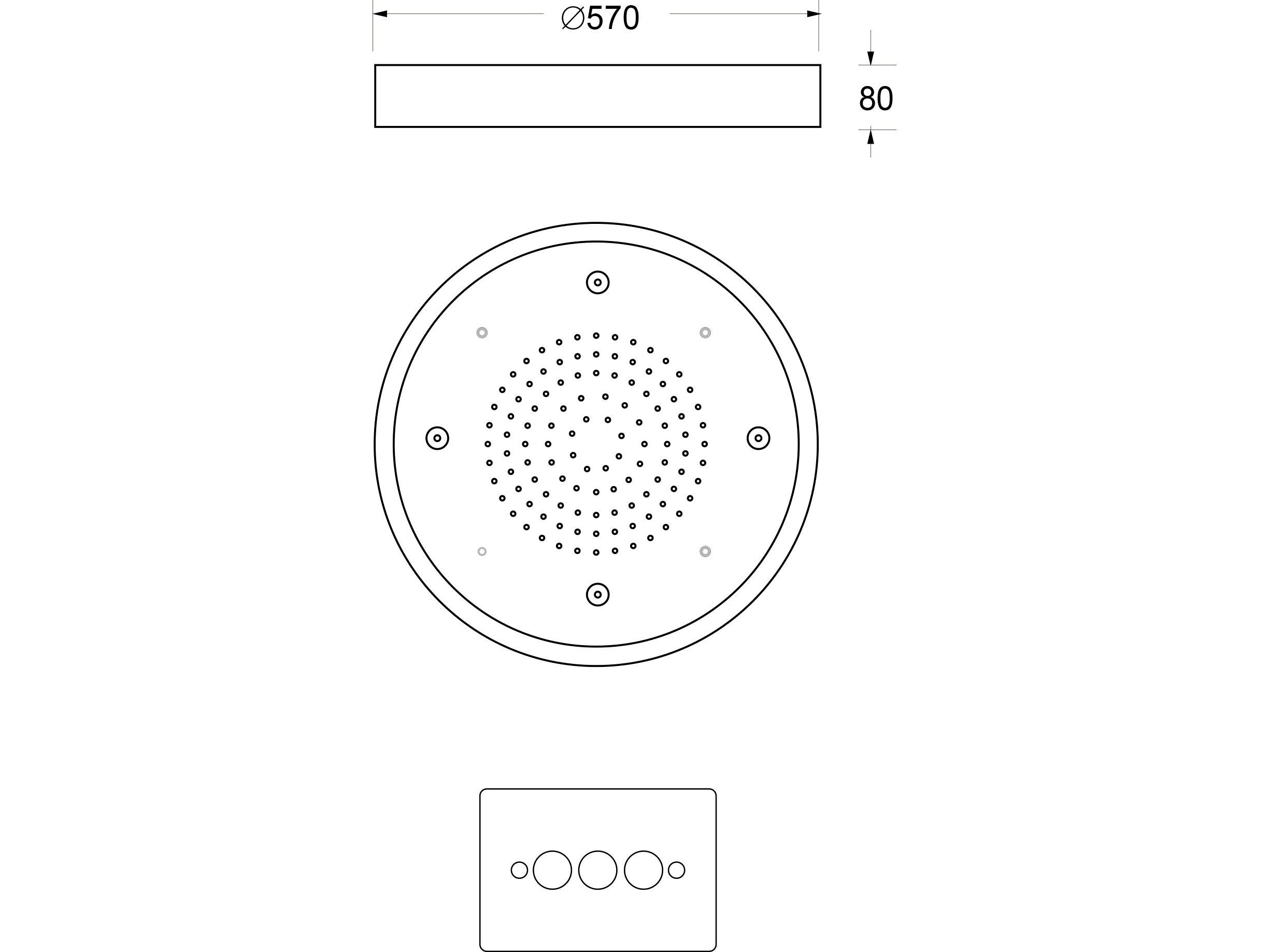 Круглая светодиодная душевая головка из нержавеющей стали GUGLIELMI RUBINETTERIE Water Therapy ARCH-00018432 - Вид №1