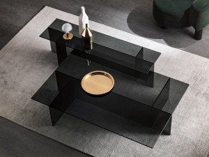 Стеклянный прямоугольный журнальный столик