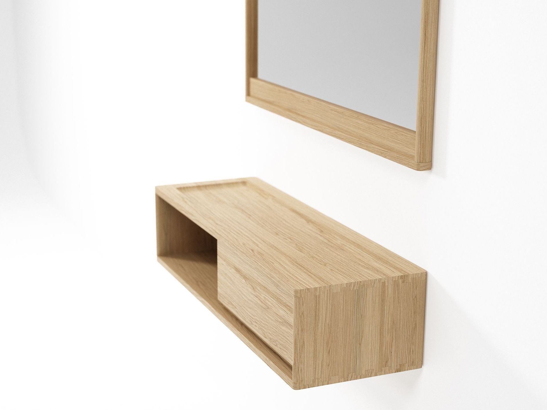 Прямоугольное деревянное настенное зеркало KARPENTER около17 ARCH-00042873 - Вид №6