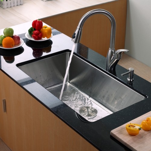 KHU100-32 Мойка кухонная прямоугольная Krausru  - Вид №4