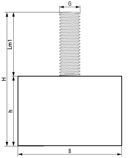 2801701170 VibraTek® SB-M Silentblock a rubber silentblock with one external thread walraven  - Вид №1