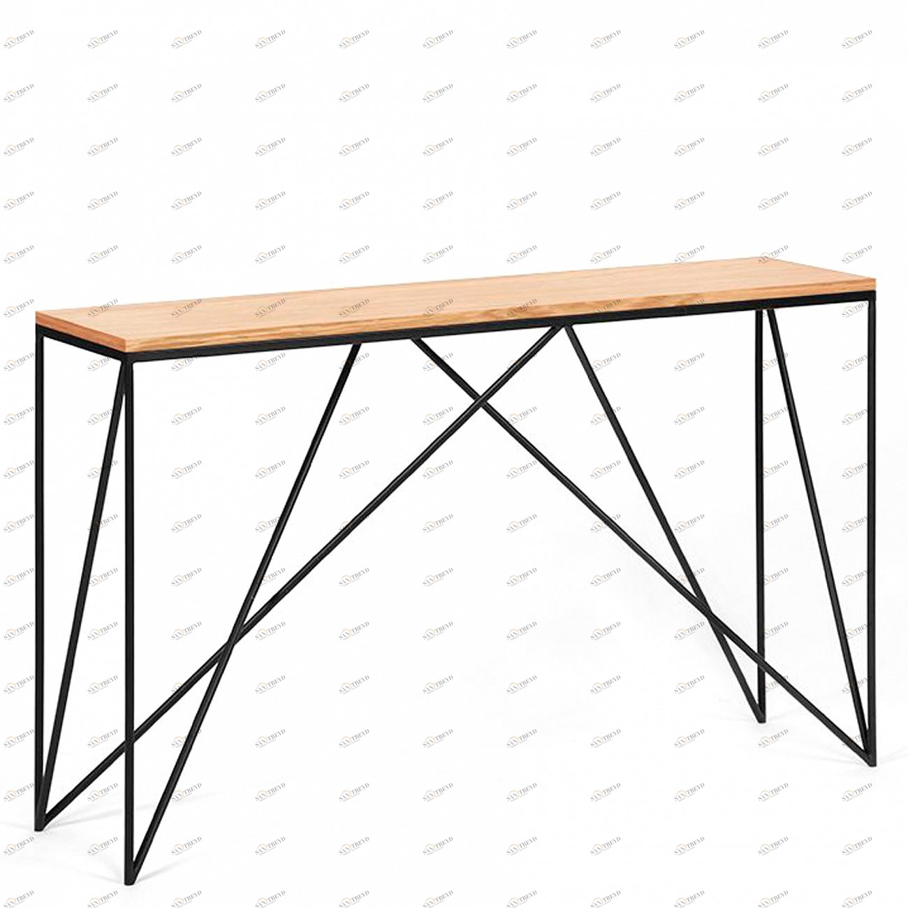 Консоль деревянная, светлый дуб с металлическими ножками Monaco black INTELLIGENT DESIGN  261008 Бежевый;черный 